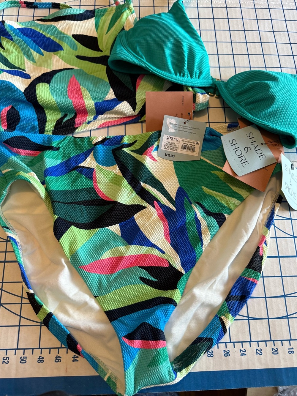 Shade & Shore Green Tropical Swimsuit